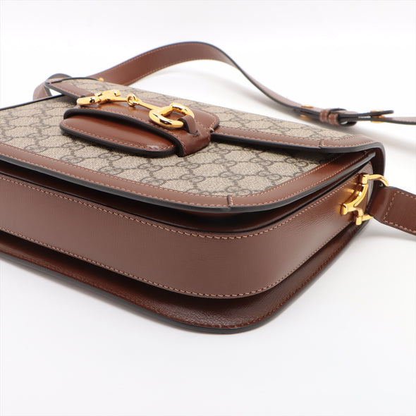 Gucci Brown GG Supreme Horsebit 1955 Shoulder Bag [Clearance Sale]