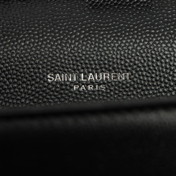Saint Laurent Black Grain De Poudre Embossed Leather Kate Small Chain Bag [Clearance Sale]