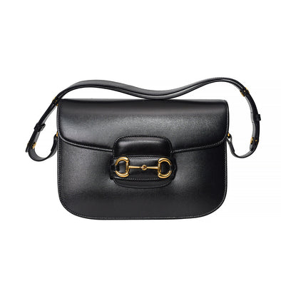 Black Leather Horsebit 1955 Shoulder Bag (Rented Out)