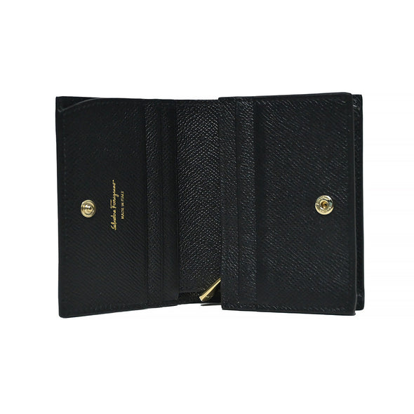 Nero Vara Bow Grained Calfskin Leather Compact Wallet - 2