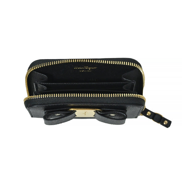 Nero Vara Bow Calfskin Leather Zip Around Compact Wallet - 2