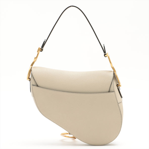 Christian Dior Beige Grained Leather Saddle Bag [Clearance Sale]