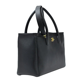 Black Calf Leather Cerf Tote in Goldtone Hardware (Rented Out)
