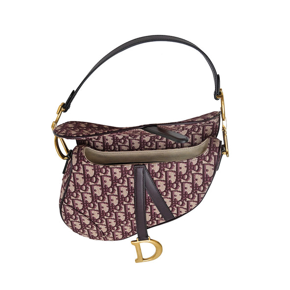 Burgundy Dior Oblique Saddle Bag (Rented Out)