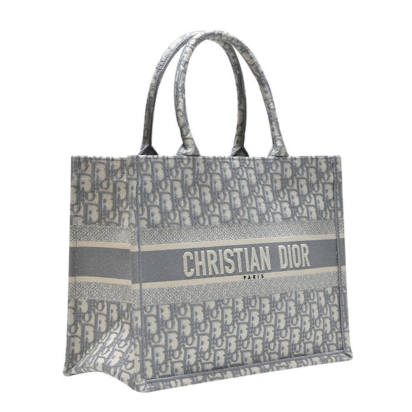 Gray Dior Oblique Embroidery Medium Book Tote - 3 (Rented Out)