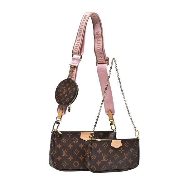 Rose Clair Monogram Canvas Multi Pochette (Rented Out)