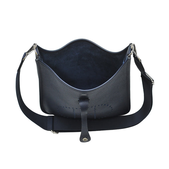 Blue Clemence Leather Evelyne III PM Shoulder Bag (Rented Out)
