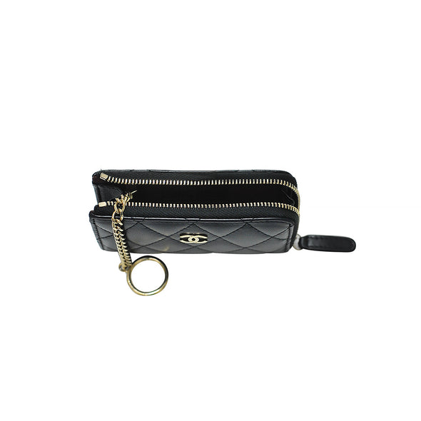 Black Nappa Coin Wallet With Keyholder (Rented Out)