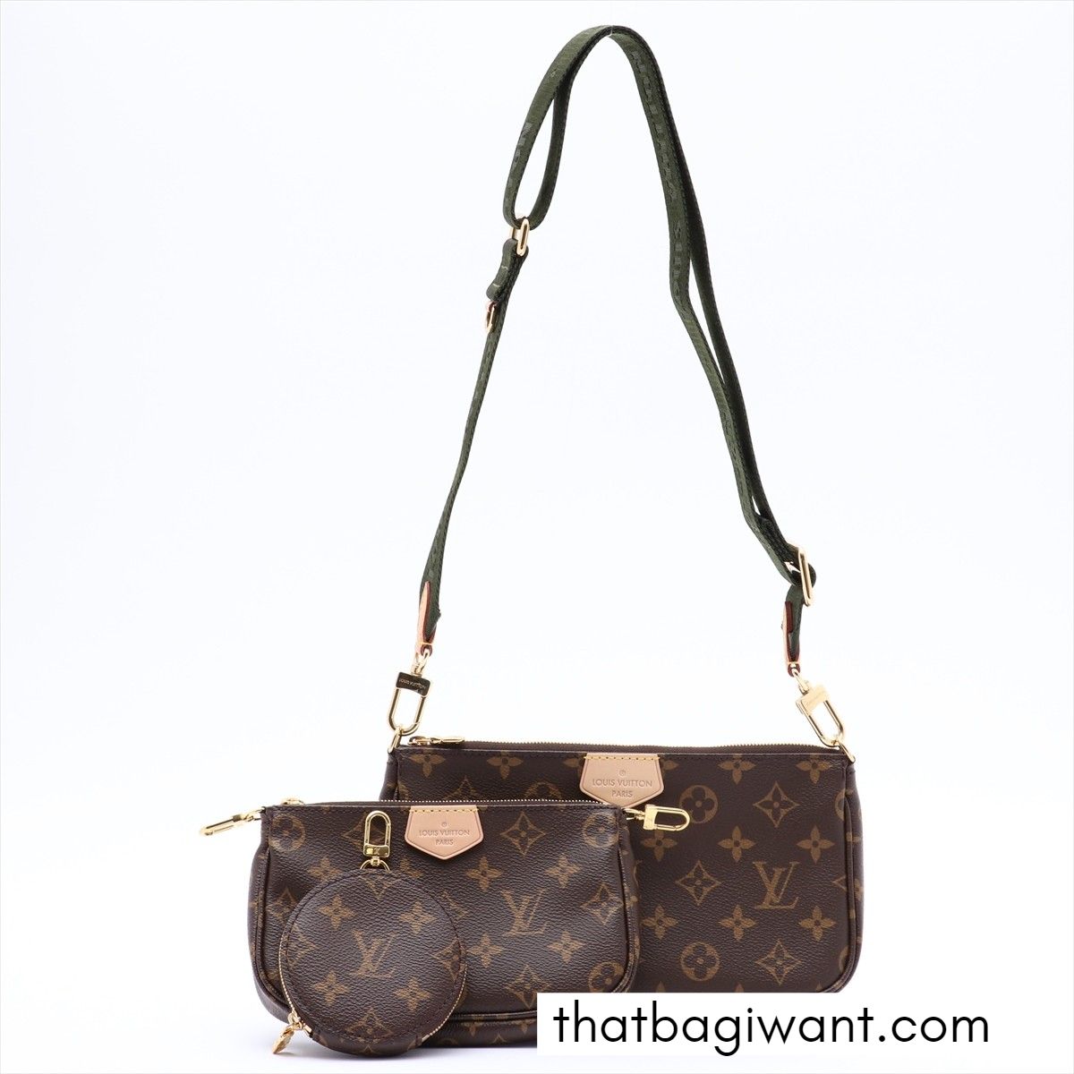 Louis Vuitton Khaki Monogram Canvas Multi Pochette - 2 –