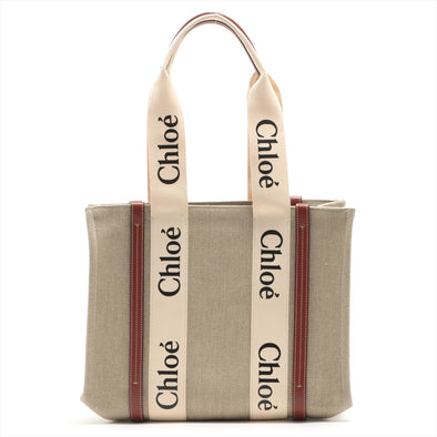 Brown/Beige Canvas Medium Woody Tote - 2 (Rented Out)