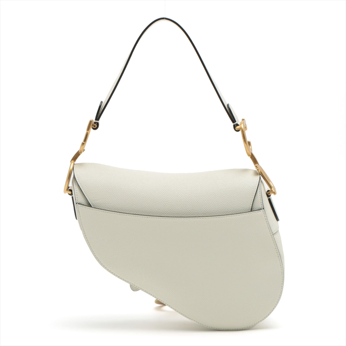 Mini Saddle Bag with Strap Latte Grained Calfskin