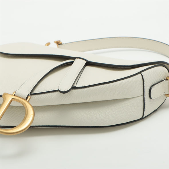 Christian Dior Latte Grained Calfskin Leather Saddle Bag [Clearance Sale]