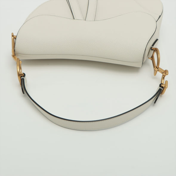 Christian Dior Latte Grained Calfskin Leather Saddle Bag [Clearance Sale]