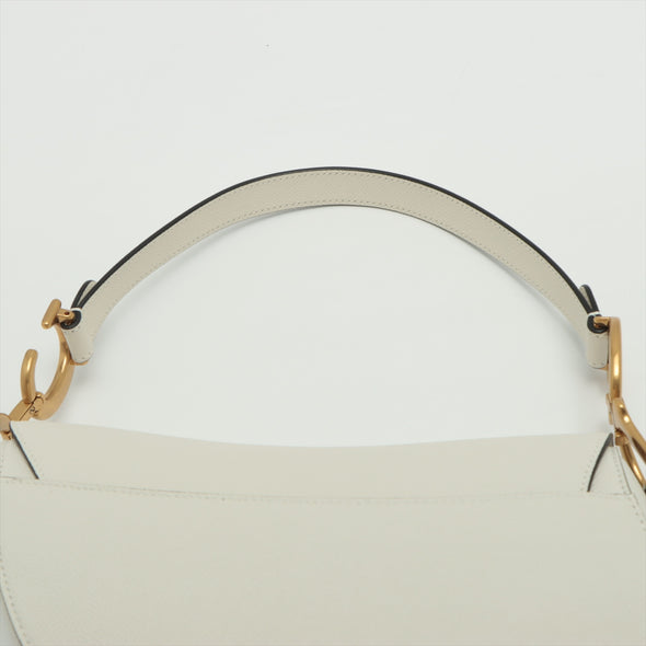Christian Dior Latte Grained Calfskin Leather Saddle Bag [Clearance Sale]