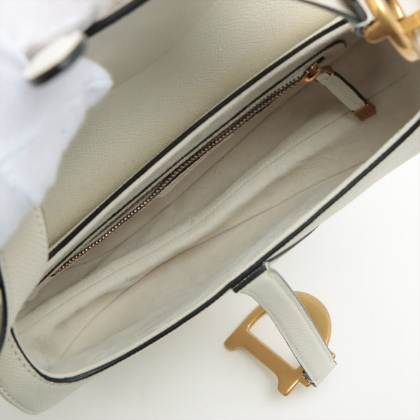 Christian Dior Latte Grained Calfskin Leather Saddle Bag [Clearance Sale]