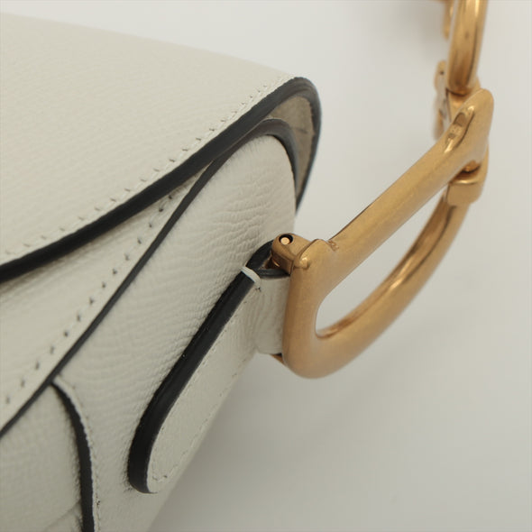 Christian Dior Latte Grained Calfskin Leather Saddle Bag [Clearance Sale]