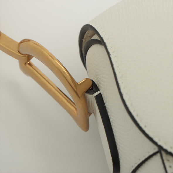 Christian Dior Latte Grained Calfskin Leather Saddle Bag [Clearance Sale]