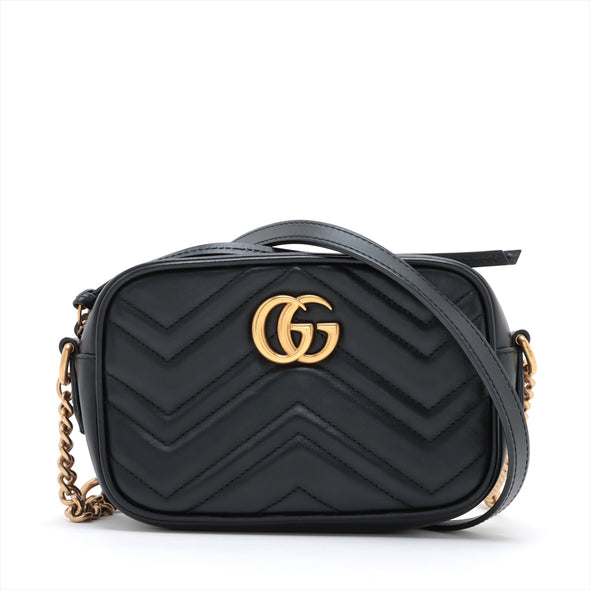 Gucci Black Leather GG Marmont Matelasse Mini Bag [Clearance Sale]