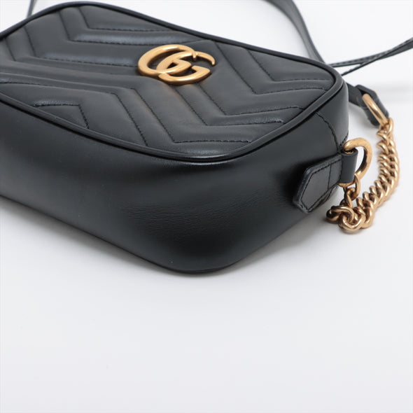 Gucci Black Leather GG Marmont Matelasse Mini Bag [Clearance Sale]