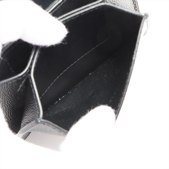 Saint Laurent Black Grained Leather Uptown Business Card Case [Clearance Sale]