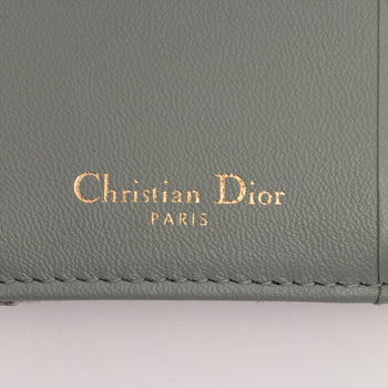 Gray Dior Oblique Jacquard Saddle Lotus Wallet
