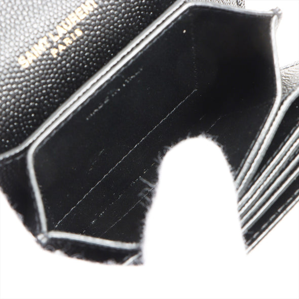 Saint Laurent Black Grained Leather Uptown Business Card Case [Clearance Sale]