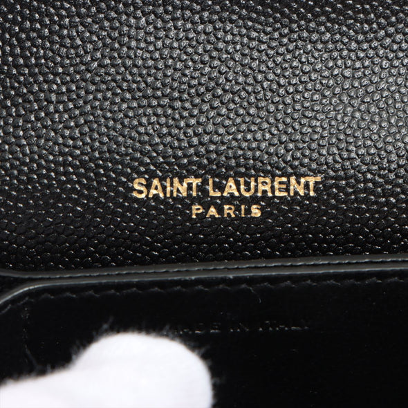 Saint Laurent Black Grained Leather Uptown Business Card Case [Clearance Sale]