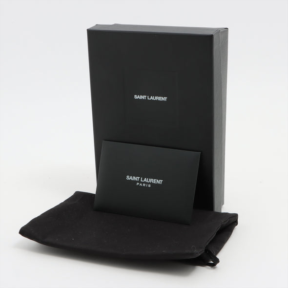 Black Grained Calfskin Leather Uptown Compact Wallet (Rented Out)