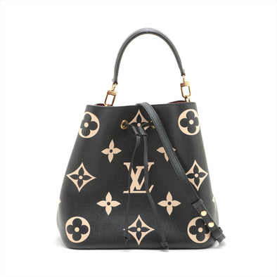 Louis Vuitton Black Beige Bicolor Monogram Empreinte Leather NeoNoe MM [4-Month Instalment Plan]