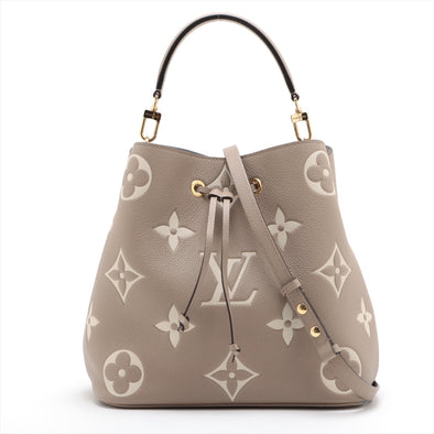 Louis Vuitton Tourterelle Bicolour Monogram Empreinte Leather NeoNoe MM [Rented Out)