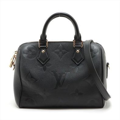 Louis Vuitton Noir Monogram Empreinte Leather Speedy Bandouliere 25 [Clearance Sale]