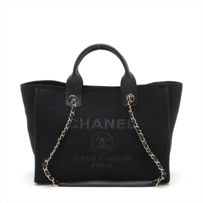 Chanel Black Deauville MM Chain Tote Bag [Clearance Sale]