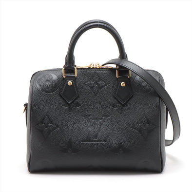 Louis Vuitton Noir Monogram Empreinte Leather Speedy Bandouliere 25 [Clearance Sale]