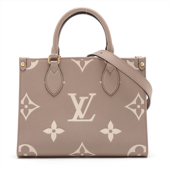 Louis Vuitton Tourterelle Bicolor Monogram Empreinte Leather OnTheGo PM [Clearance Sale]