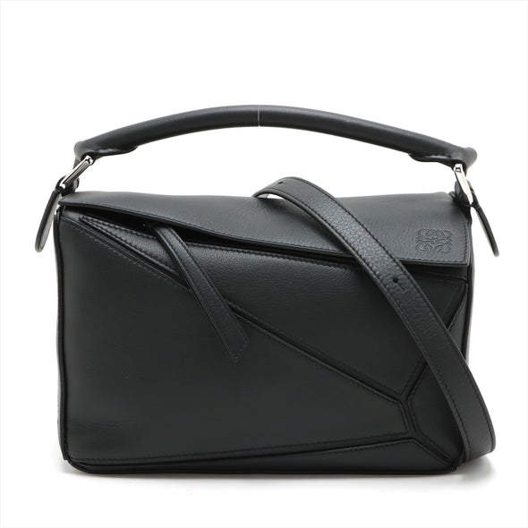 Loewe Black Calfskin Leather Small Puzzle Bag [Clearance Sale]