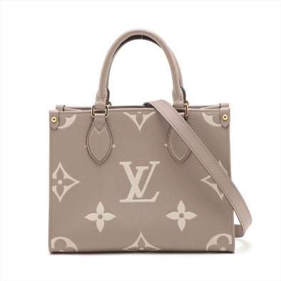 Louis Vuitton Tourterelle Bicolor Monogram Empreinte Leather OnTheGo PM [Clearance Sale]