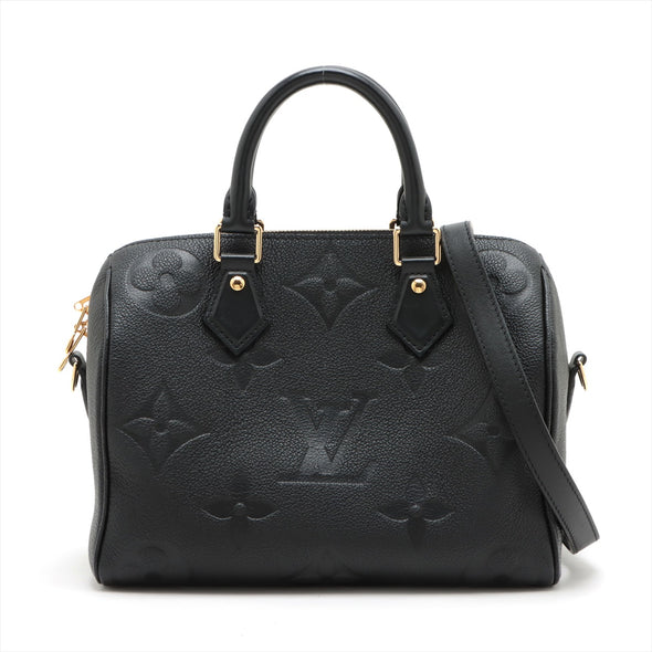 Louis Vuitton Noir Monogram Empreinte Leather Speedy Bandouliere 25 [Clearance Sale]