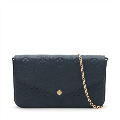 Louis Vuitton Navy Monogram Empreinte Leather Felicie Pochette [Clearance Sale]