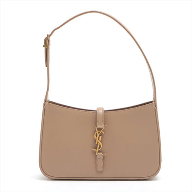 Saint Laurent Beige Leather LE 5 A 7 Shoulder Bag [PRTO] (Rented Out)