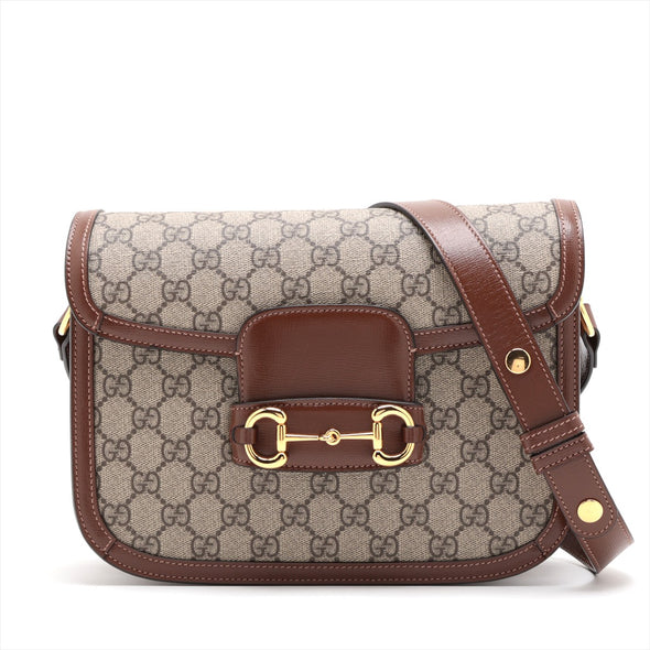 Gucci Brown GG Supreme Horsebit 1955 Shoulder Bag [Clearance Sale]