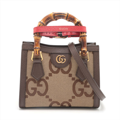 Gucci Brown Jumbo GG Diana Mini Tote Bag [Clearance Sale]