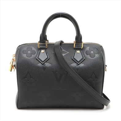 Louis Vuitton Noir Monogram Empreinte Leather Speedy Bandouliere 25 [Clearance Sale]
