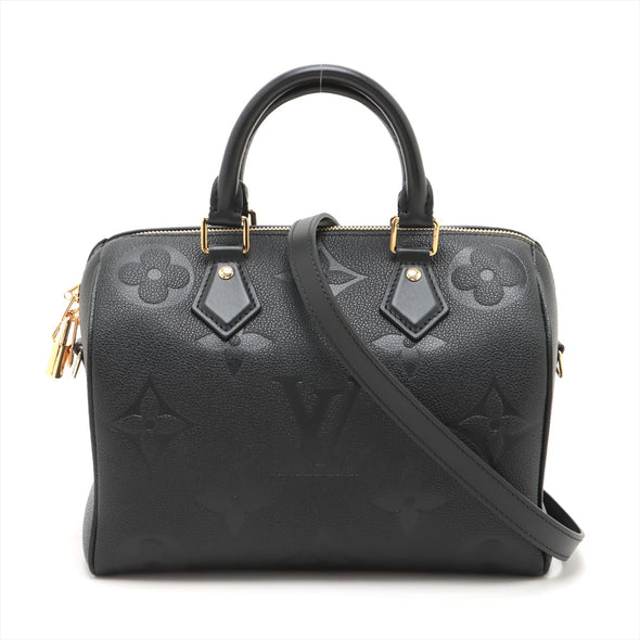 Louis Vuitton Noir Monogram Empreinte Leather Speedy Bandouliere 25 [Clearance Sale]
