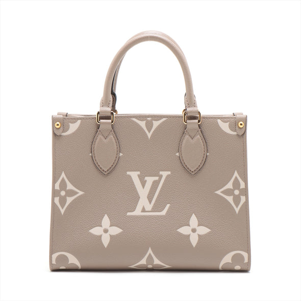 Louis Vuitton Tourterelle Bicolor Monogram Empreinte Leather OnTheGo PM [Clearance Sale]