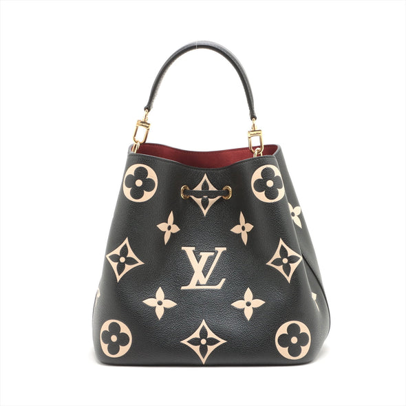 Louis Vuitton Black Beige Bicolor Monogram Empreinte Leather NeoNoe MM [4-Month Instalment Plan]