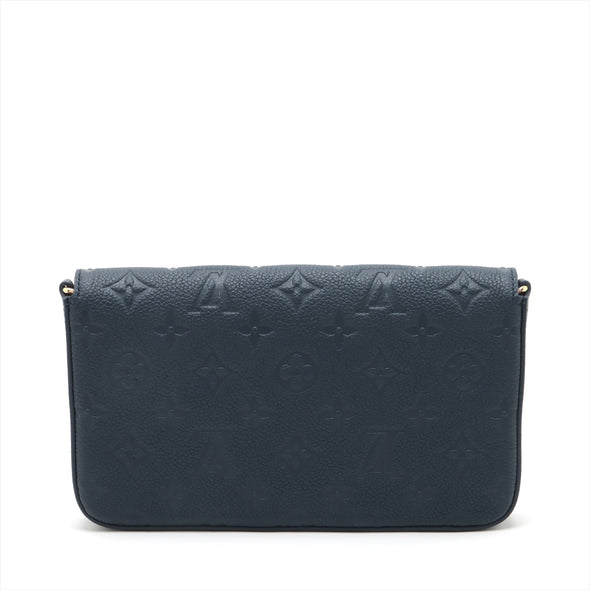 Louis Vuitton Navy Monogram Empreinte Leather Felicie Pochette [Clearance Sale]