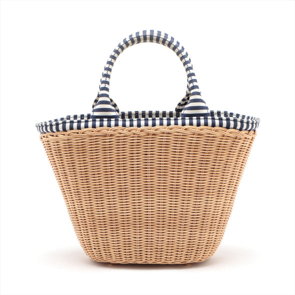 Prada Navy Middolino Wicker Basket Bucket Bag [Clearance Sale]