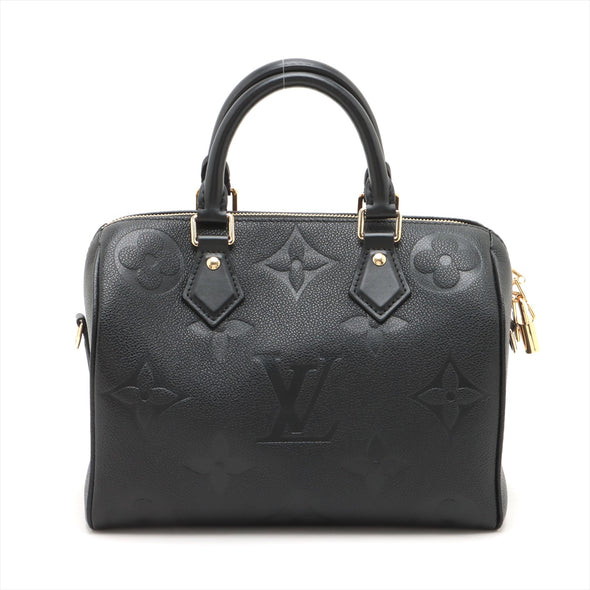 Louis Vuitton Noir Monogram Empreinte Leather Speedy Bandouliere 25 [Clearance Sale]