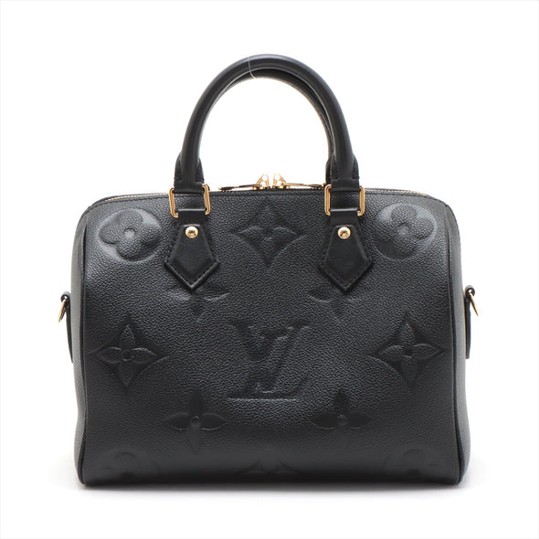 Louis Vuitton Noir Monogram Empreinte Leather Speedy Bandouliere 25 [Clearance Sale]