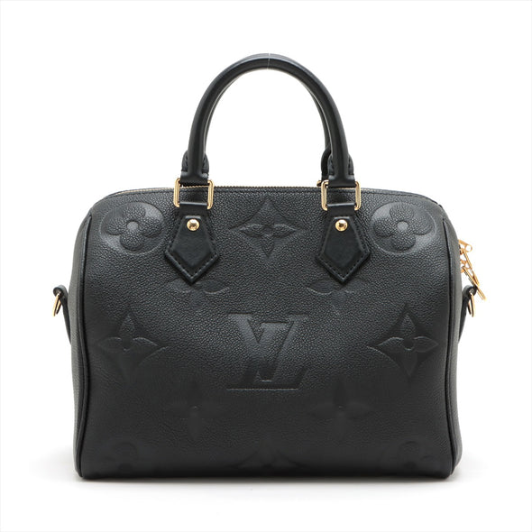 Louis Vuitton Noir Monogram Empreinte Leather Speedy Bandouliere 25 [Clearance Sale]